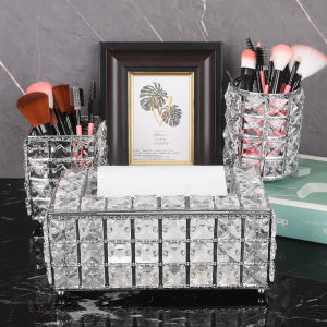 【SHIP IN 24H】Crystal tissue box Europe style Luxury Paper Towel Crystal Storage Box Home Supplies