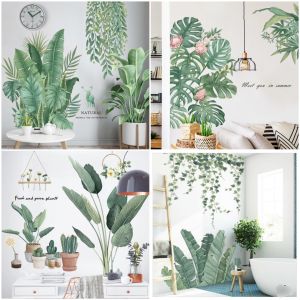 Decal Tranh Dán Tường Xanh Tươi Trang Trí Phòng Ngủ Phòng Khách Sinh Động DT020