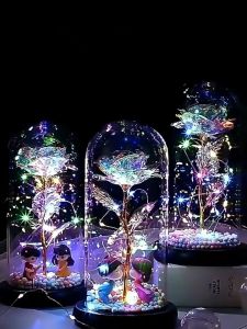 Glass Globe Valentine Flower Gift Anniversary Birthday Flowers Rose Bouquet Present