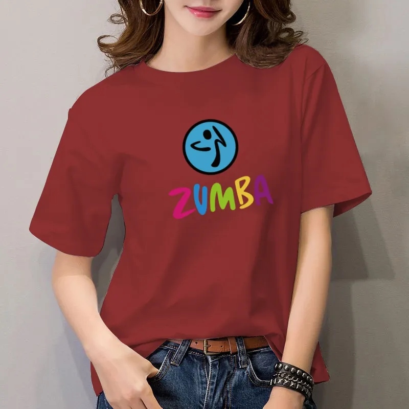 Women t-shirt Zumba Dance Print korean fashion Summer short sleeve