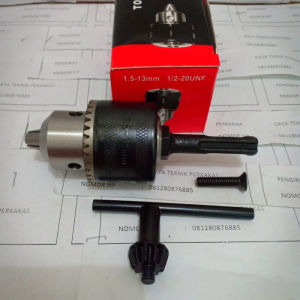 KEPALA BOR 13MM + ADAPTOR SDS PLUS 1/2" 20UNF - SAMBUNGAN KEPALA BOR djm
