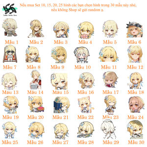 Genshin Impact - Set 10/15/20/25/30 Sticker Lumine - Nhà lữ hành game Genshin Impact hình dán trang trí vali điện thoại laptop mũ bảo hiểm.. siêu đẹp chống nước chống xước