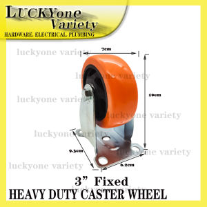CASTER WHEEL FIXED ORANGE (3"/4"/5"/6")