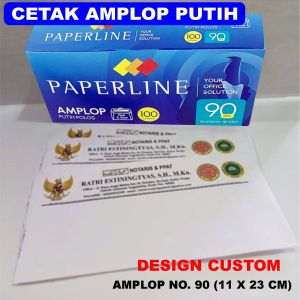 Amplop 90 ukuran 11X23 cm Cetak Custom Design Satu Pack Isi 100 Lembar