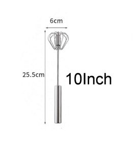 Semi Automatic Whisk 14 Inch Hand Press Egg Beater Stainless Steel Rotary for Baking Cooking 按压打蛋器