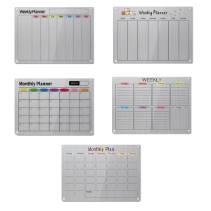 Clear Acrylics Magnetic Fridge Calendar Board for Kitchen Fridge Checklist Board Weekly Monthly Calendar Fridge Planner