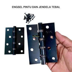 ENGSEL PINTU DAN JENDELA SATU SET MURAH TEBAL KUALITAS BAGUS 3 INC 4 INC HITAM SERIES