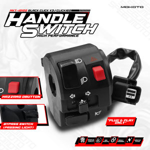MOKOTO CLICK V3 CLICK 160 HANDLE SWITCH WITH BYPASS AND HAZZARD BUTTON LEFT SIDE FOR CLICK V3/160 MOTORCYCLE 1PC