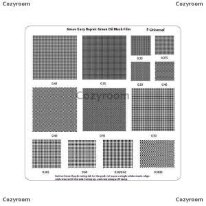 [COD] Cozyroom Hole Spacing 0.3 0.35 0.375 0.4 0.5 0.58 0.6 0.8 1.0mm Universal Green Oil Net UV Solder Mask BGA Reballing Stencil