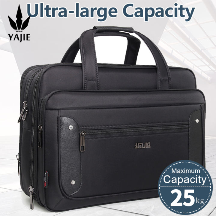 thumbnail image 2 of Men's Black Vinyl Briefcase / Messenger Business Bag With Combination Lock - 7 Compartments 2 of 3