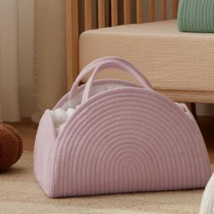 BESTITIT Dây cotton dệt Bộ tổ chức tã cho bé Dung tích lớn Đồ dùng cần thiết cho trẻ sơ sinh Túi đựng tã Đa chức năng Di động Giỏ tã