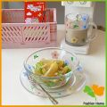 FASHION เซ็ตจาน แก้วน้ำน ชาม ดอกไม้น่ารัก ชุดเครื่องครัว ขายแยกชิ้น Tableware. 