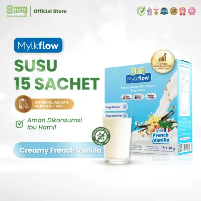 [ISI LEBIH BANYAK] Mom Uung NEW Susu Mylkflow (15 Sachet) Belgian Choco / French Vanilla / Tokyo Creamy Banana - ASI Booster Susu Pelancar ASI