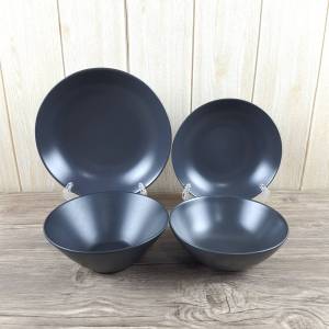 ชามเซรามิค 4 แบบ ด้วย จาน 7.3 นิ้ว, 9 นิ้ว และ 6.5 นิ้ว ให้ประทับใจสำหรับความสะอาดและกระชับ