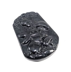 Liontin Natural Batu Alam Giok Black Jade Motif 12 Shio Hewan Terlaris