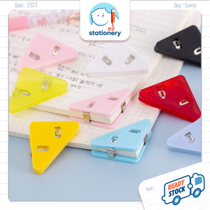 🇲🇾 Ready Stock Transparent Triangle Clip Test Paper Clip Cute Memo Clip Binder Clips Triangle Clip Stationery