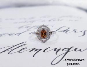 Natural Spessartine Birthstone S925 adjustable ring/cincin baiduri/S925 silver ring/gemstone/January birthstone/spessartine