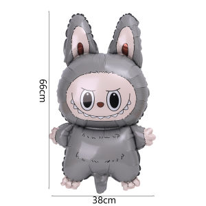 【XZxinzhan】5Pcs kawaii Labubu Inflatable Handheld Balloon Stick Monster Cute Labubu Aluminum Film Balloon Baby Shower Birthday Party Decor