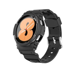 CNAGAIN Dây Đeo Sợi Carbon Cho Samsung Galaxy Watch 4 44Mm 40Mm Ốp Nhám TPU + Vòng Đeo Tay Galaxy Watch 4 Dây Đeo 46Mm/42Mm Cổ Điển