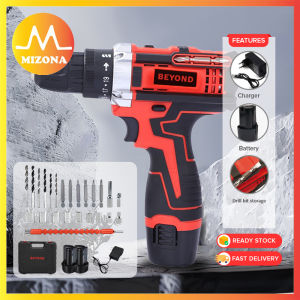 MIZONA Beyond 12V Cordless Electric Drill Set High Power Screwdriver Multifunction Electric Hammer Battery Box Tool Drill Bit With Light