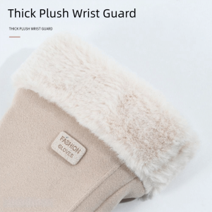 MADEWITH Fleece-Lined Touchscreen Gloves Thick Plush Windproof Winter Warm Gloves Warm Touchscreen Plush Lined Mittens For Women