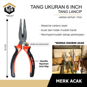 Tang lancip 6” RRT nishio gagang karet bagus
