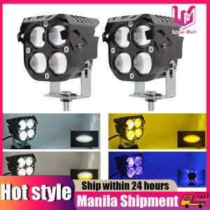 【 24 hours delivery】Mini Driving Light 3Color Spotlight Hi/Low Beam LED Lights For Motorcycle Car Waterproof Driving Off Road Motorbike Work Lamp Auxiliary Light
