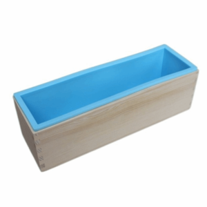 SIRENXI 1200ml Khuôn xà phòng silicone Hình chữ nhật Hộp gỗ Khuôn xà phòng hình chữ nhật Không dính Xà phòng thủ công Khuôn silicone làm bánh mì Dụng cụ nướng bếp