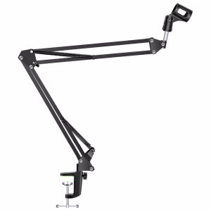 Microphone Desk Arm Mount Stand Microphone Holder Arm Desk Mount Mic Mount Boom Scissor Stand Tabletop Adjustable Arm