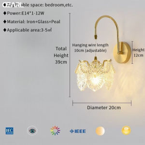 French Crystal Sconces Vintage Elegant Decor for Bedroom Study Hallway