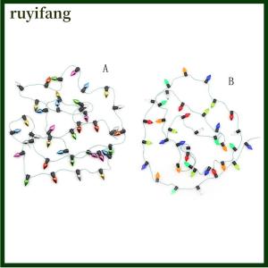 ruyifang 1m Nhà búp bê thu nhỏ một chuỗi đèn giáng sinh bằng nhựa nhiều màu