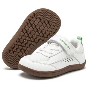 HOBIBEAR Kids Toddler Wide Toe Shoes Barefoot Hook Loop Sneakers Zero Drop Artificial Leather Mesh Non-Slip Shoes2026
