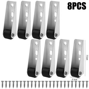 8PCS Multi Functional Cabinet Door Pulley Directional Wheel for Furniture Accessories Caster Wheels Silent Side Mounted Directional Roller