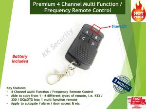 Autogate Door Wireless Premium Remote Control - 4 Channel Remote - Multi Function / Multi Frequency - 433mhz / 330mhz / DCMOTO Remote (XH-278)