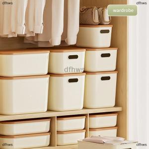 [COD] dfhws Desk Sundries Storage Box With Lid Wardrobe Clothes Drawer Plastic Storage Basket Container Organizer For Cosmetics Small Things