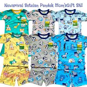 [2 STEL] STELAN PENDEK HARIAN ANAK MOMS GIFT JUNIOR USIA NEWBORN SAMPAI 4 TAHUN ADEM NYAMAN AMAN ANTI BAKTERI SNI