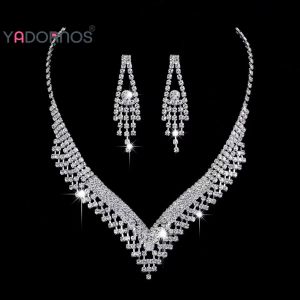 Set Perhiasan Elegan Yadornos - Kalung & Anting Berlian Imitasi Berkilau untuk Wanita