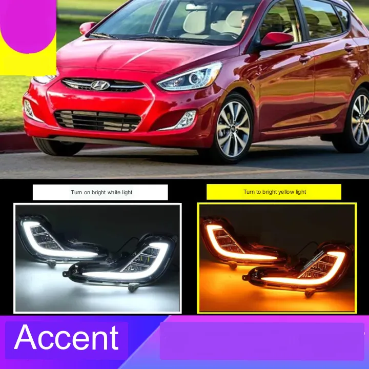 Hyundai Accent Fog Light DRL 2011-2018/LED/Sedan Hatchback/Bumper Light ...