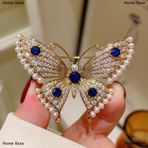 [COD] Home Base Fashion Luxury Rhinestone Butterfly Brooches For Women Clothing Coat Accessries Gifts