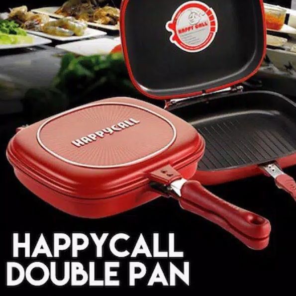 32cm Korea Happy Call Double Sided Pan Fry Grill Pan 32cm Jumbo Happy Call Cookware Pan Kitchen Fried Steak Stainless Steel Lazada