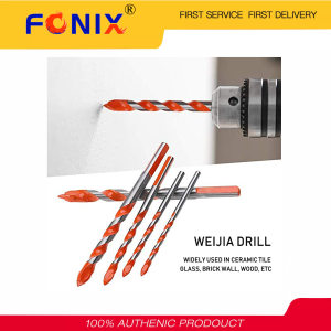 [Ready stock] FONIX Electric Tools Center Drill Hammer Concrete Ceramic Tile Metal Drill Bit Round Shank 6mm-12mm DIY Wall Hole Saw Drilling 5PC