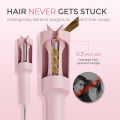 TYMO Automatic Rotating Curling Iron - TYMO CURLPRO Beach Waves 1 Inch Curling Wand, Portable Hair Curler, 500 Million Ionic, Dual Voltage & Lightweight for Travel, Ceramic Coating, Metallic Gray. 