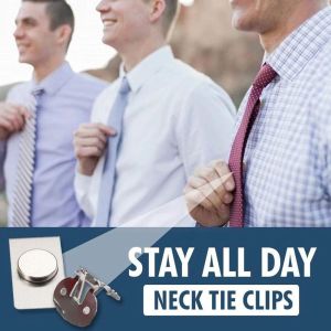 SWEET Tie Pin Gentleman Hidden Tie Fixed Stainless Steel Wedding Fashion Jewelry Clasp Clip Necktie Bar Clasp Invisible Tie Clip Men Necktie Buckle