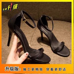 Free Shipping WomenS Summer New Sandals With Single Strap Buckle Thin Heel Open Toe Versatile High Heels Ins Trend