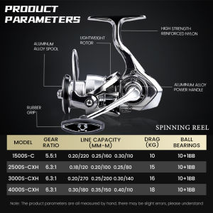 SEAHUNTER EXIST Power Handle Reel Pancing SEAHUNTER SW Saltwater ALL METAL 10+1BB 6.3:1/5.5:1 Gear Ratio 16kg Max Drag 1500 2500 3500 4000 Size SEASIR Spinning Fishing Reels Gulungan Pancing Putar High Quality