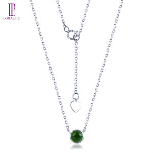 Lohaspie Đồ Trang Sức Bất Rắn Sterling Bạc 925 Mặt Dây Chuyền Tự Nhiên Chrome Diopside Mặt Dây Chuyền Vòng Cổ Đá sinh nhật Cho Phụ Nữ Quà Tặng Đồ Trang Sức