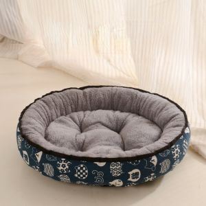 【FREE SHIPPING】Pet Bed Japanese Style Round Sleeping Bed Soft Plush Nest Dog Cat Sofa Cushion Mat Kennel Kucing House