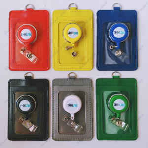 Gantungan Yoyo Id Card Putar Stainless Akhlak BUMN + Tempat/Holder Id Card