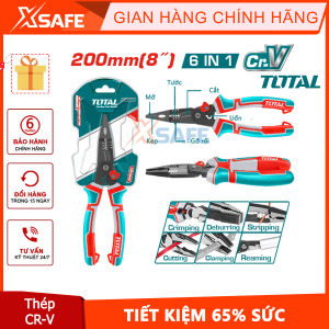 Kềm mũi nhọn mỏ dài Total THTMF286 đa chức năng 6 trong 1 kích thước 200mm chất liệu Cr-V tiết kiệm 65% sức lực