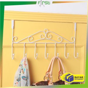 FH-C789 Gantungan Baju Belakang Pintu Multifungsi Tanpa Paku 7 Hook Steel Clothes Hanger